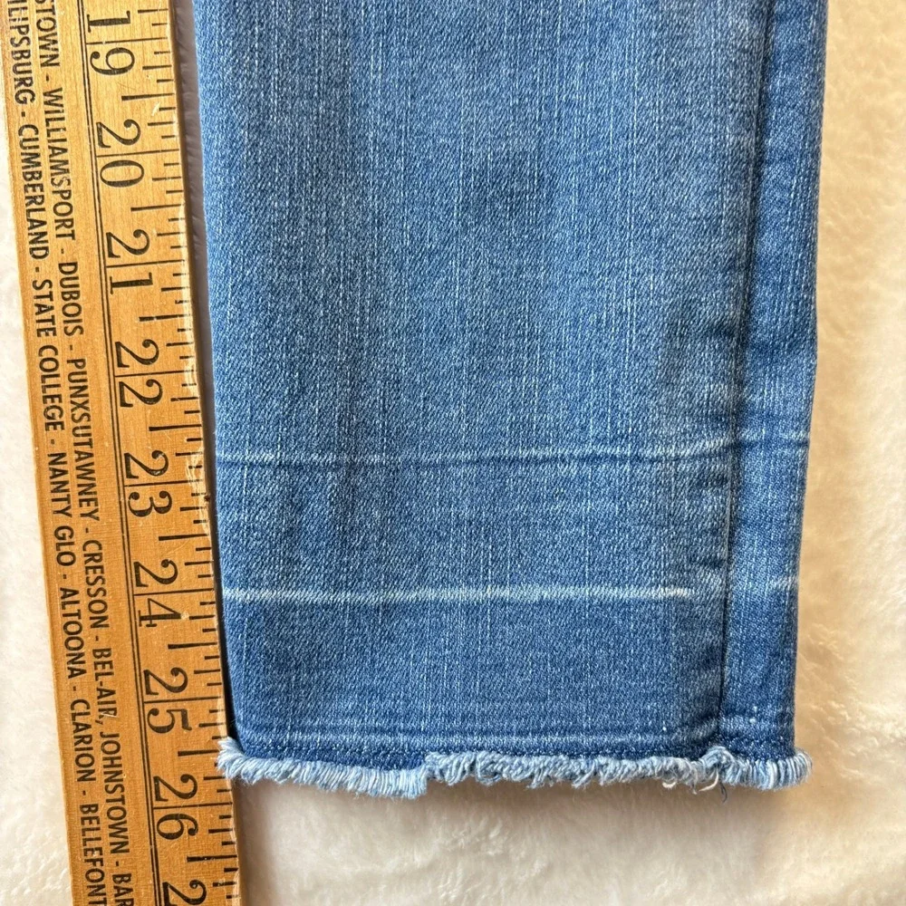Gap Teen Jeans Girls Sz 16 Blue Sky High Skinny‎ Ankle Distressed Raw Hem Denim